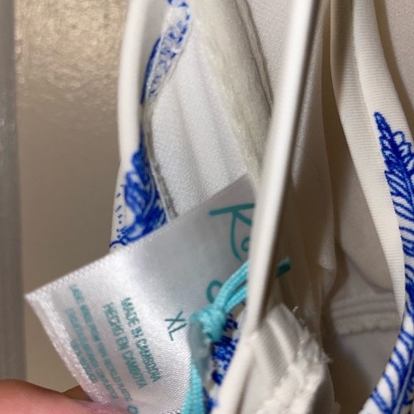 Kona Sol Foral Blue and White One piece swimsuit - Picture 9 of 10